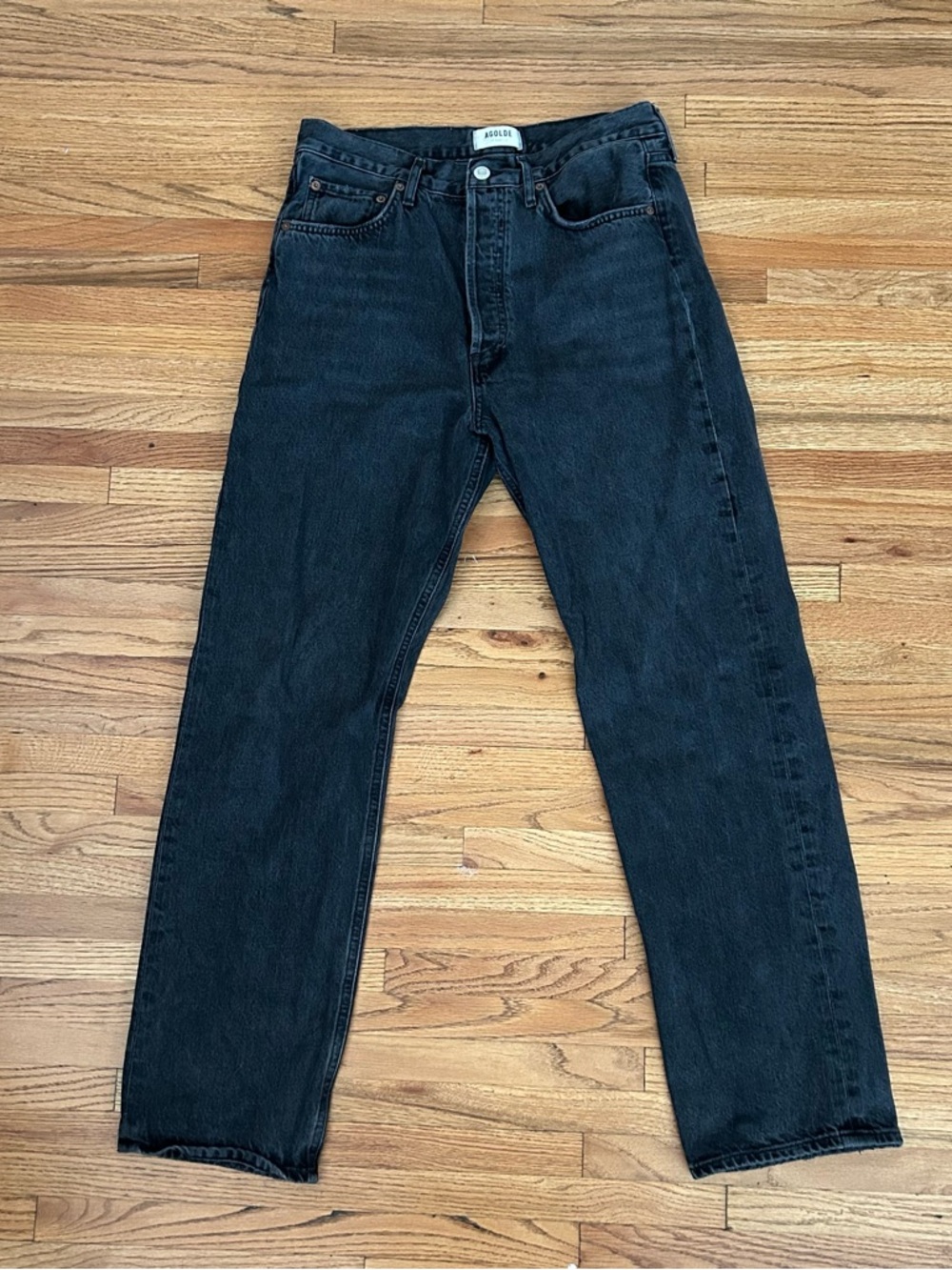 Agolde Women's Black Straight Jeans